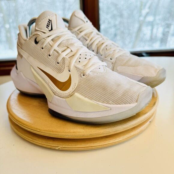 NIKE‎ ZOOM FREAK 2 ID Men’s 6.5 WHITE GOLD BASKETBALL SHOES RARE CW0619-991 - Picture 3 of 7